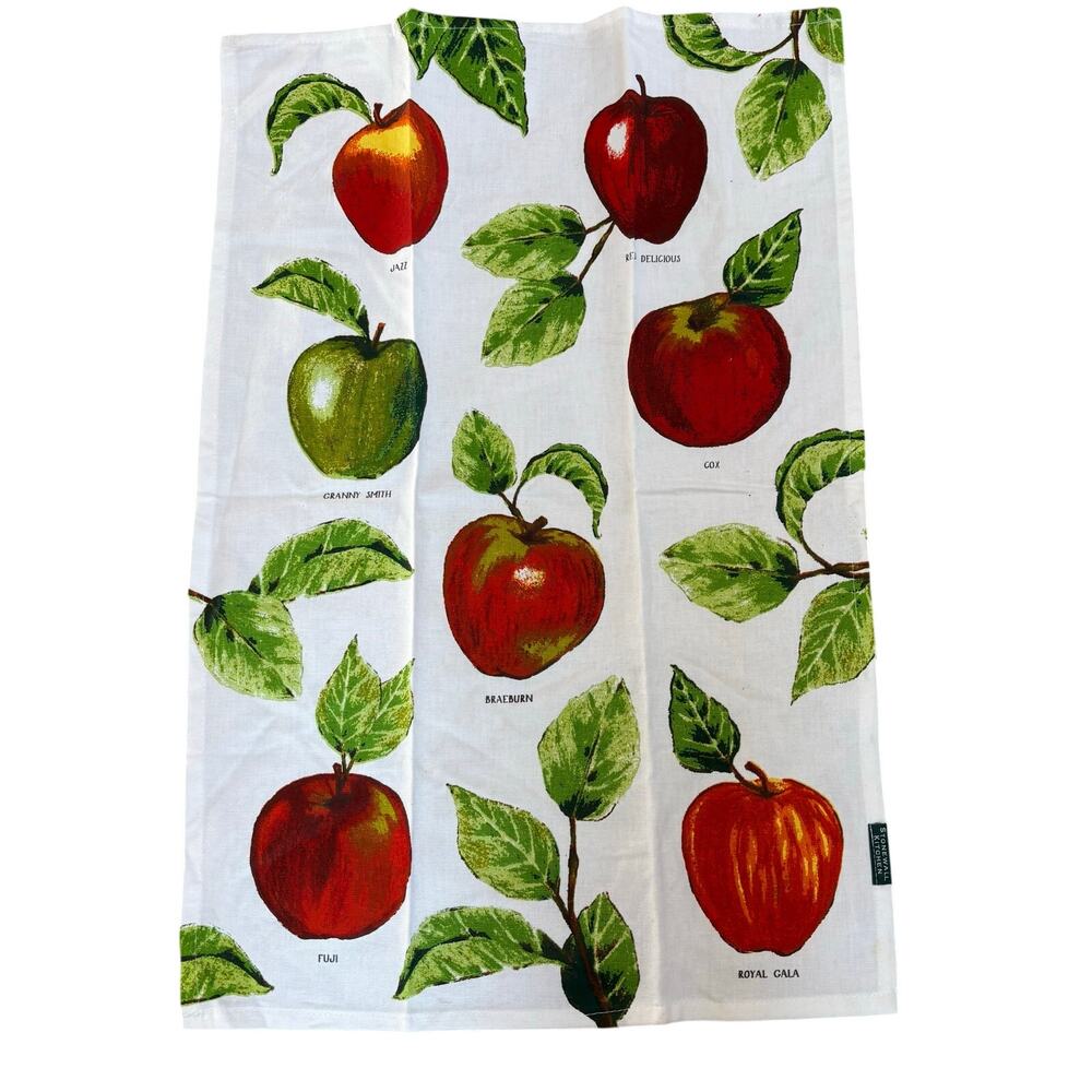 Stonewall Kitchen Botanical Apples tea towel cotton rectangle chefs cloth